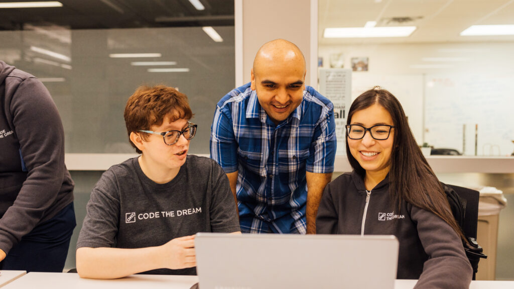 Code the Dream students and mentor