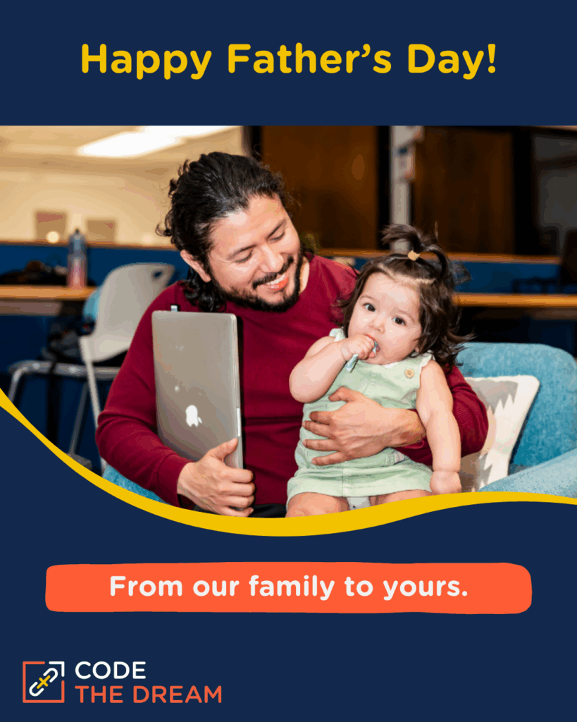 Senior Developer Cruz Nuñez and daughter